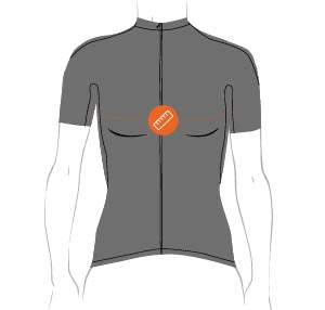 Women's jersey measurement diagram — measure at the chest