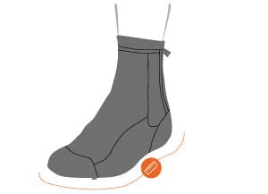 Booties and overshoes measurement diagram
